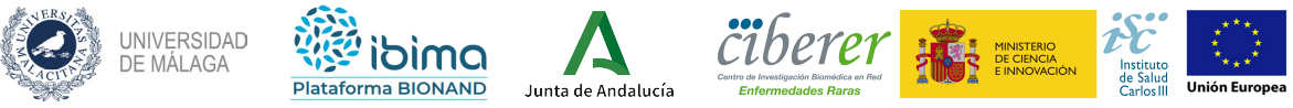 Universidad de Málaga, IBIMA Plataforma BIONAND, Junta de Andalucía, CIBERER, Ministerio de Ciencia e Innovación, Instituto de Salud Carlos III and European Union